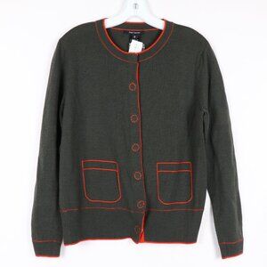 Pink Tartan Size Small Wool Cardigan Olive/Gray